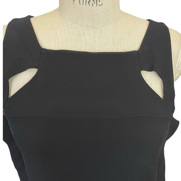 Hussein Chalayan Black Silk Crepe Sheath Dress w/ Cutouts Size 42/ US 10 - Picture 8 of 10